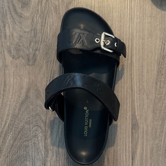 Louis Vuitton Black Slide Sandals SIZE 9 - Picture 3 of 3